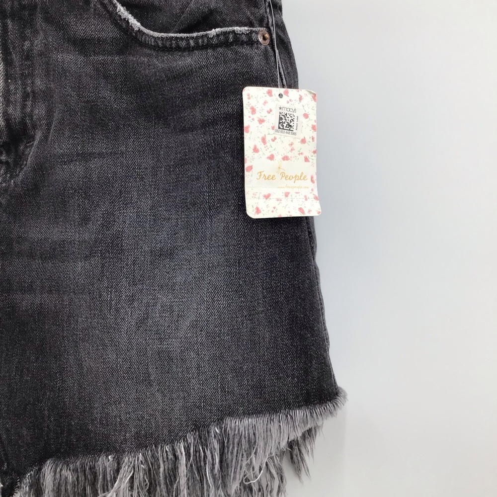 Free People Maverick Charcoal Asymmetrical Denim Skirt - Picture 5 of 9